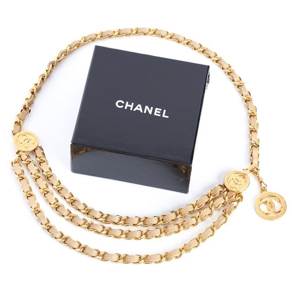 CHANEL Accessories - Authentic CHANEL Vintage Belt, Chanel Chain Belt, Chanel Chain and Leather Belt,